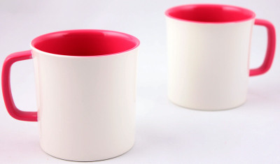 10% OFF on Hi Luxe Ivory Melamine 42248 Ivory - Dark Pink Melamine Mug Pack of 2
