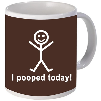 Snoogg I pooped today Porcelain Bone China Coffee Ceramic Mug