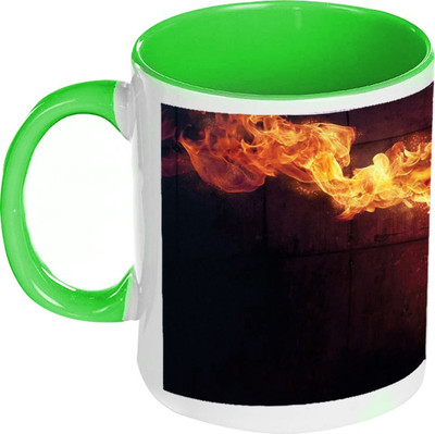 41% OFF on AMY Beauty Girl Fire Flame Inside Green Coffee Ceramic Mug