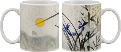 15% OFF on Artifa Purple Flowers Art Porcelain, Ceramic Mug 350 ml