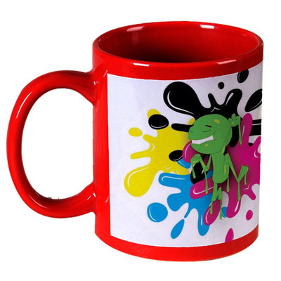 56% OFF on AMY Cute Cartoon Holi Hai Red Ceramic Mug 325 ml 56% OFF on AMY Cute Cartoon Holi Hai Red Ceramic Mug 325 ml
