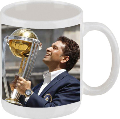 28% OFF on Ellicon C213 Sachin Tendulkar Coffee Ceramic Mug 325 ml
