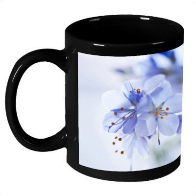 61% OFF on AMY Beautiful Light Blue Flower Ceramic Mug 325 ml