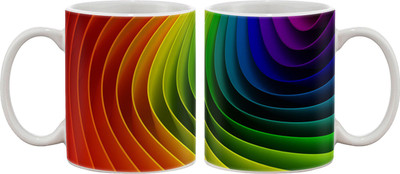 15% OFF on Artifa Layers Of Colors Porcelain, Ceramic Mug 350 ml