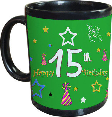 55% OFF on SajawatHomes 15th Happy Birthday Coffee Ceramic Mug 350 ml