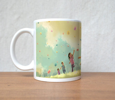 60% OFF on StyBuzz Childrens Catch The Balloon In Park Porcelain Mug 300 ml