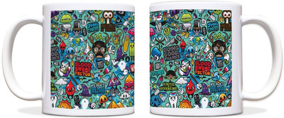 60% OFF on ShopMantra Funky Art Black Ceramic Mug 300 ml