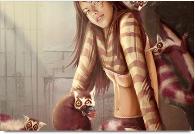 34% OFF on cats Girl Paper Print 34% OFF on cats Girl Paper Print