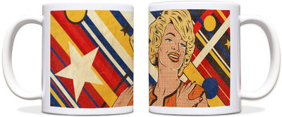 60% OFF on ShopMantra Pop Art Black Ceramic Mug 300 ml