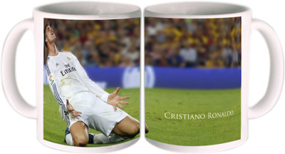 62% OFF on Shopkeeda FIFA 2014 Christiano Ronaldo Showing Emotion Ceramic Mug 350 ml