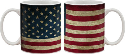15% OFF on Artifa Usa Flag Porcelain, Ceramic Mug 350 ml