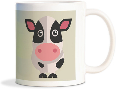 87% OFF on AMY Cute Cartoon Cow Coffee Ceramic Mug