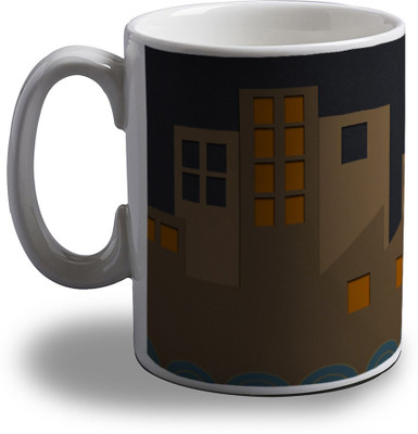 Artifa Moon And Buildings Porcelain, Ceramic Mug 350 ml