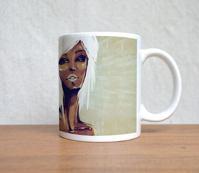 50% OFF on StyBuzz Modern Art Girl Painting Ceramic Mug 300 ml