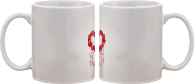 Artifa Flowers Heart Porcelain, Ceramic Mug 350 ml