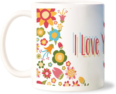 50% OFF on Lovely Collection I Love You Mom Multicolor Porcelain Mug 325 ml