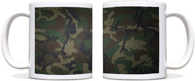 60% OFF on ShopMantra Army Green Pattern Black Ceramic Mug 300 ml