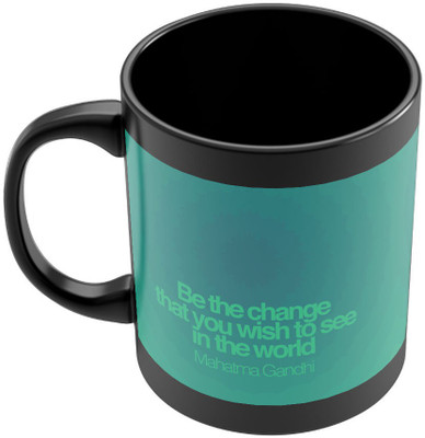 8% OFF on PosterGuy Be The Change Mahatma Gandhi Motivational Illustration Ceramic Mug 280 ml