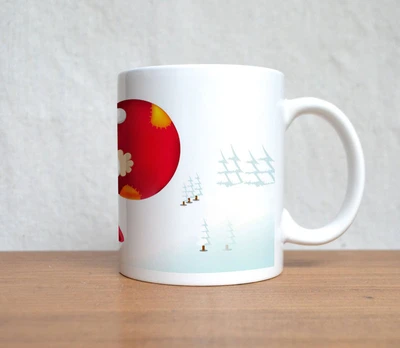 60% OFF on StyBuzz Cute Santa Claus White Christmas Ceramic Mug 300 ml