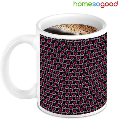 41% OFF on Homesogood Lovely Tiny Hearts Ceramic Mug 280 ml