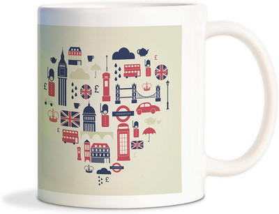 81% OFF on AMY Vintage England Theme Coffee Ceramic Mug 450 ml