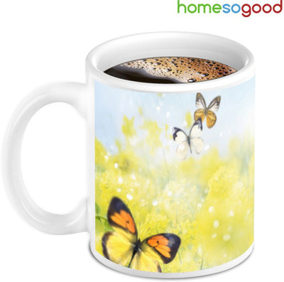 41% OFF on Home So Good Colourfull Butterfly Yellow Flower Ceramic Mug 280 ml 41% OFF on Home So Good Colourfull Butterfly Yellow Flower Ceramic Mug 280 ml