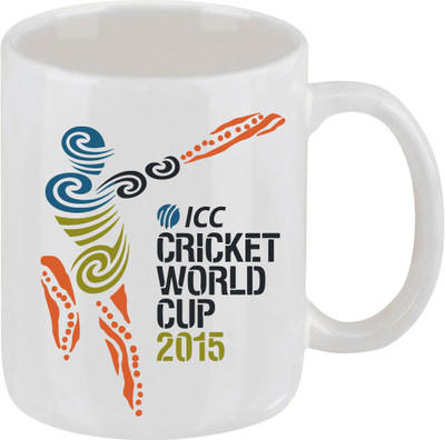 28% OFF on Ellicon C151 Cricket World Cup 2015 Coffee Ceramic Mug 325 ml