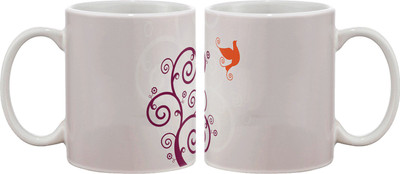 Artifa Bird And Swirl Porcelain, Ceramic Mug 350 ml Artifa Bird And Swirl Porcelain, Ceramic Mug 350 ml
