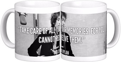 25% OFF on Exoctic Silver Bob Dylan Quotes Series V01 Ceramic Mug 300 ml