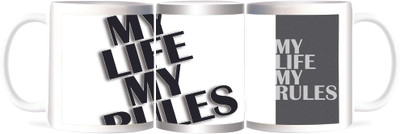 50% OFF on Refeel Gifts My Life My Rules Ceramic Mug 325 ml 50% OFF on Refeel Gifts My Life My Rules Ceramic Mug 325 ml