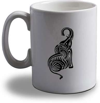 Artifa Elephant Drawing Design Amg0853 Porcelain, Ceramic Mug 350 ml