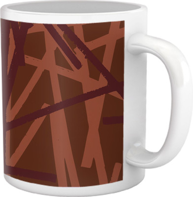 60% OFF on Tiedribbons Shy Shine_Geometric Multicolor_ Strike Pattern Ceramic Mug 325 ml