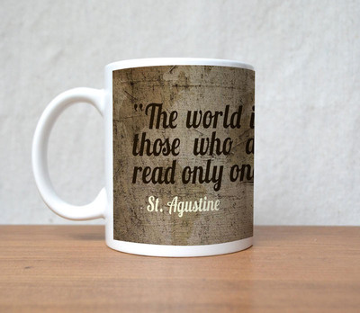 50% OFF on StyBuzz The World Is A Book Porcelain Mug 300 ml