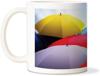 75% OFF on AMY Multi Color Umbrellacoffee Ceramic Mug
