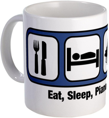 Snoogg Eatleep piano Porcelain Bone China Coffee Ceramic Mug Snoogg Eatleep piano Porcelain Bone China Coffee Ceramic Mug
