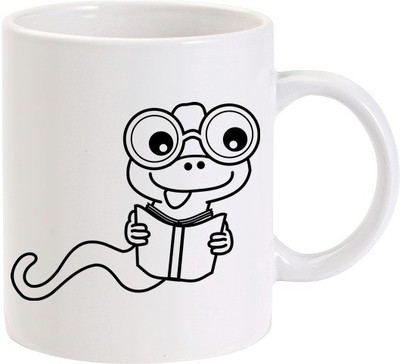 50% OFF on Lolprint Reading Snake Ceramic Mug 325 ml 50% OFF on Lolprint Reading Snake Ceramic Mug 325 ml