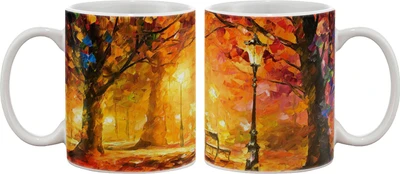 15% OFF on Artifa Bench In Park Painting Porcelain, Ceramic Mug 350 ml