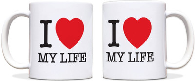 65% OFF on ShopMantra I Love My Life Black Ceramic Mug 300 ml