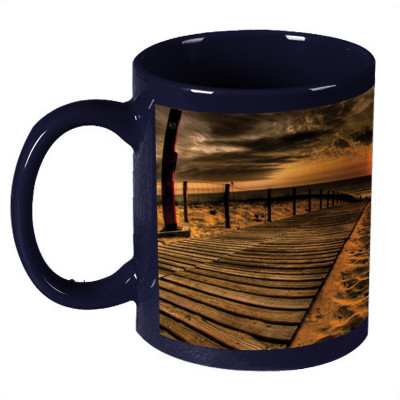 56% OFF on Amy Nature Sand Dark Blue Ceramic Mug 330 ml