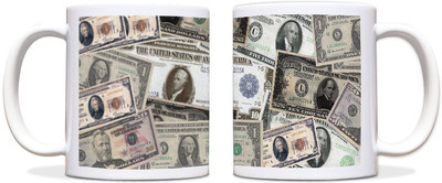 60% OFF on ShopMantra Multiple Dollar Currency Black Ceramic Mug 300 ml