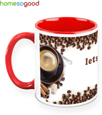 33% OFF on HomeSoGood Let's Have Some Coffee Ceramic Mug 280 ml