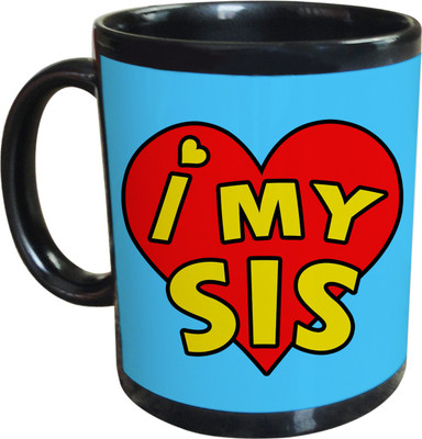 55% OFF on SajawatHomes Gifts For Sister Black Coffee Ceramic Mug 350 ml