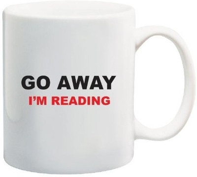 40% OFF on Teeskart Go Away Im Reading Porcelain Mug 300 ml
