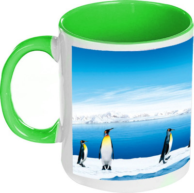 41% OFF on AMY Penguin Animal Cute Inside Green Coffee Ceramic Mug 325 ml