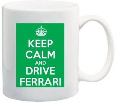 40% OFF on Teeskart Keep Calm And Drive Ferrari Porcelain Mug 300 ml