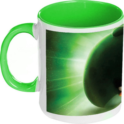 AMY Green Angry Birds Inside Green Coffee Ceramic Mug