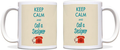 54% OFF on ShopMantra Keep Calm & Call A Designer Black Ceramic Mug 300 ml