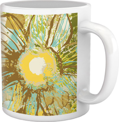 50% OFF on Tiedribbons Geometric Toned_ Loud out Floral Pattern_Light Shade Ceramic Mug 325 ml