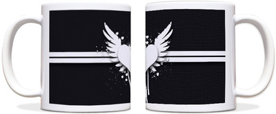 60% OFF on ShopMantra Winged Heart Black Ceramic Mug 300 ml