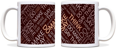 60% OFF on ShopMantra Printted Shuffled Word Black Ceramic Mug 300 ml